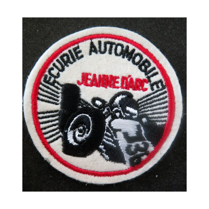 Insigne tissu de l'écurie automobile Jeanne d'Arc diamètre 8,5 cm