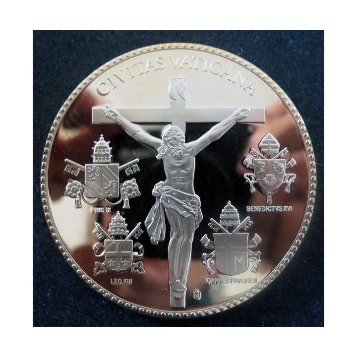 médaille du Pape Benoît XVI BENEDICTUS XVI P.M. 19 . IV . 2005 diamètre 7 cm