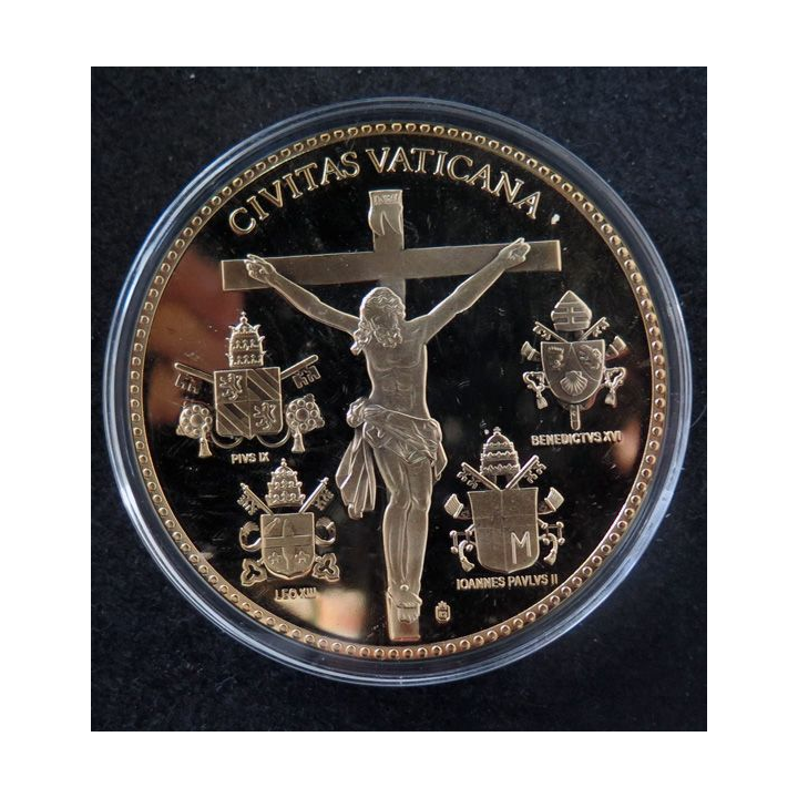 médaille du Pape Benoît XVI BENEDICTUS XVI P.M. 19 . IV . 2005 diamètre 7 cm