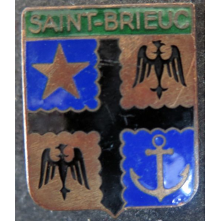 Insigne émaillé de la ville de Saint Brieuc 2,3 x 3 cm Chobillon