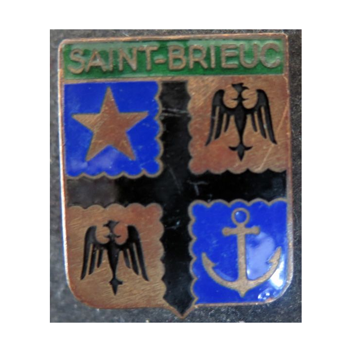 Insigne émaillé de la ville de Saint Brieuc 2,3 x 3 cm Chobillon