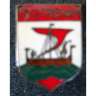 Insigne émaillé de la ville de Oystream  2,1 x 1,6 cm Chobillon