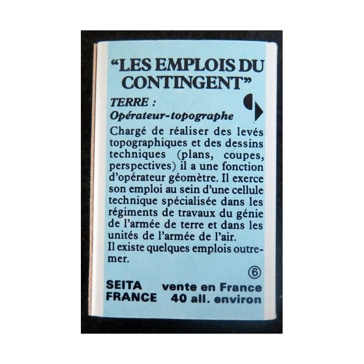 BOITE D'ALLUMETTES : Les emplois du contingent Opérateur topographe