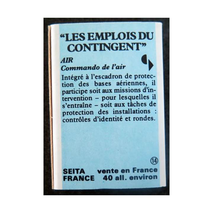 BOITE D'ALLUMETTES : Les emplois du contingent Commando de l'Air