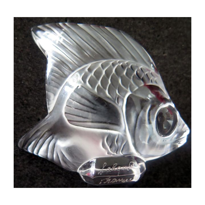 Poisson en cristal de Lalique 5 x 5,5 cm signé