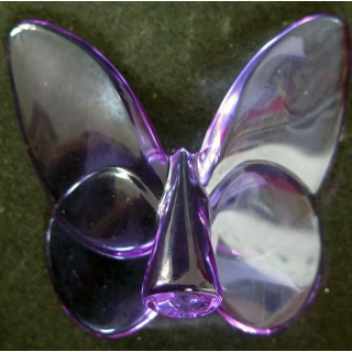 Papillon violet en cristal de chez Baccarat 8 x 7,5 cm signé