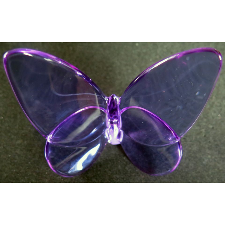 Papillon violet en cristal de chez Baccarat 8 x 7,5 cm signé