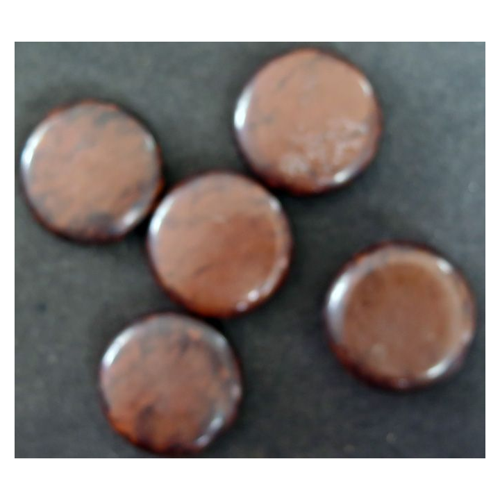 LOT de 5 boutons Haute couture plats et arrondis sur les bords de diamètre 3,5 cm