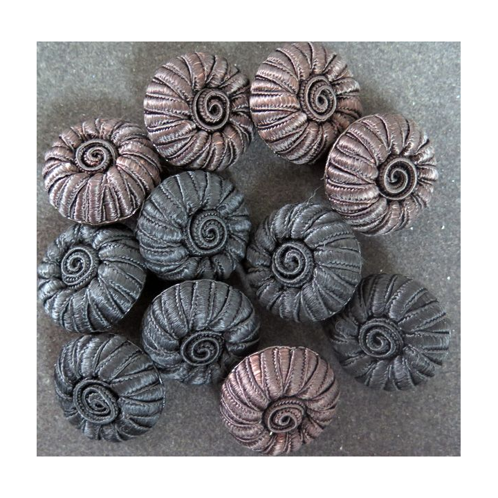 LOT de 12 boutons Haute couture bombés de diamètre 3 cm