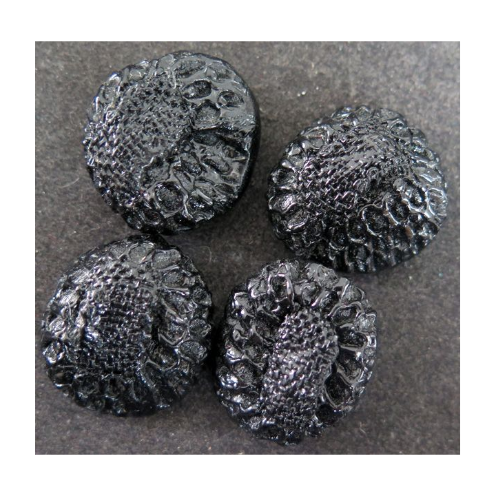 LOT de 4 boutons Haute couture bombés de diamètre 2,5 cm
