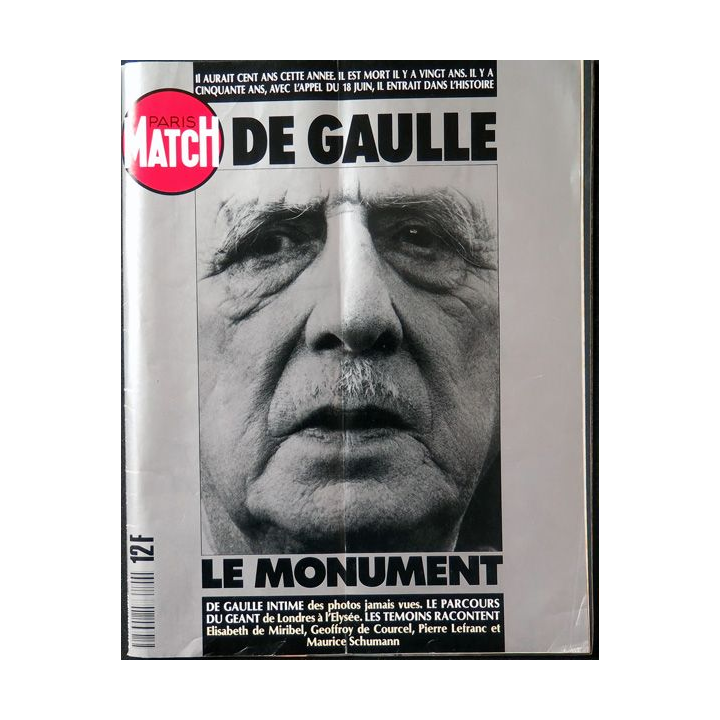 Paris Match sur De Gaulle Hors Série 1990