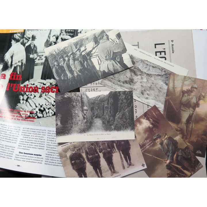 1914-1918 La Grande guerre N°5 L'enlisement du conflit avec cartes, journaux et posters