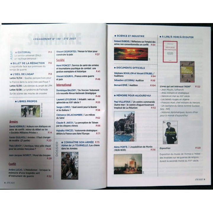 ASAF N°139 : bulletin ENGAGEMENT de l'association de soutien à l'armée française été 2023