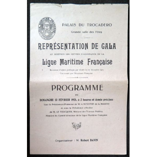 Programme du Gala de la Ligue maritime française du 13 février 1921