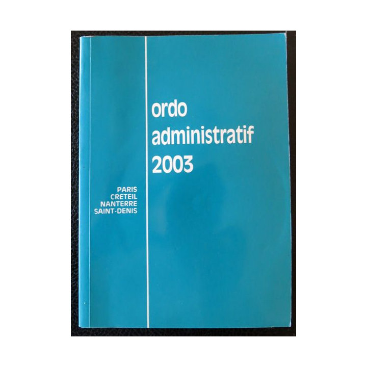 Ordo administratif 2003 édité par Imprimerie Indica