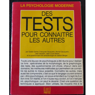15 tests pour connaitre les autres de Françoise et Michel Gauquelin aux Editions Retz
