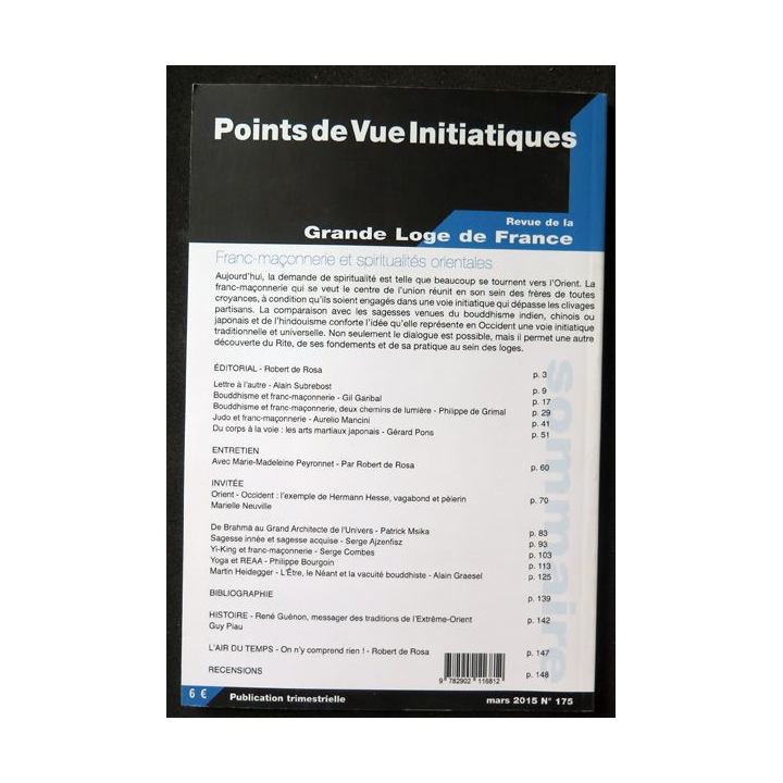 POINTS DE VUE INITIATIQUES N°171 Mars 2014 l'architecture sacrée revue de la Grande Loge de France