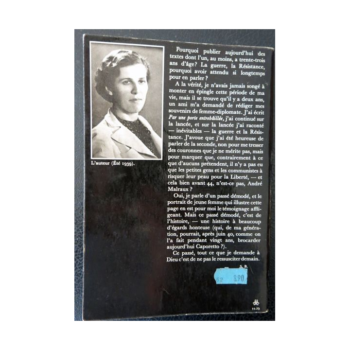 Souvenirs de guerre et d'occupation de Suzanne Bidault aux Editions La Table Ronde