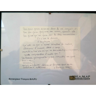 Dédicace originale de Monseigneur François Maupu, évêque français