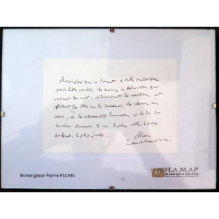 Dédicace originale de Monseigneur Pierre Pican, évêque du diocèse de Bayeux