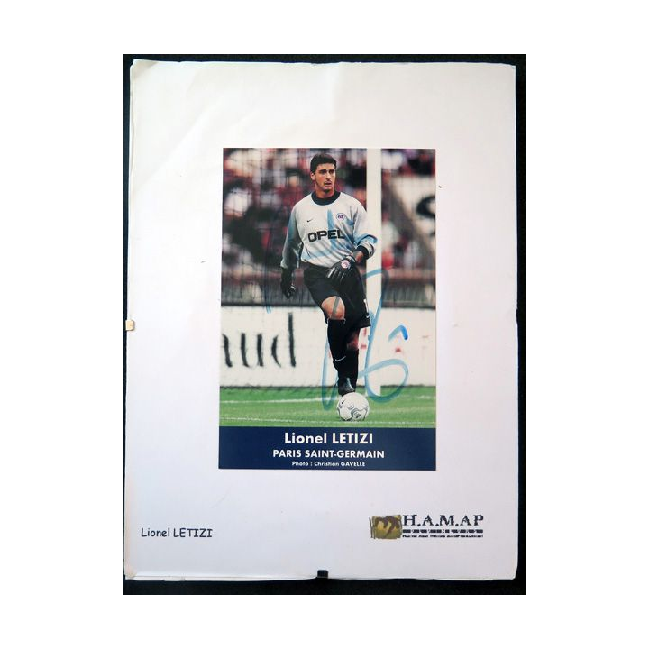 Photo Dédicacée originale de Lionel LETIZI, Footballeur international Français