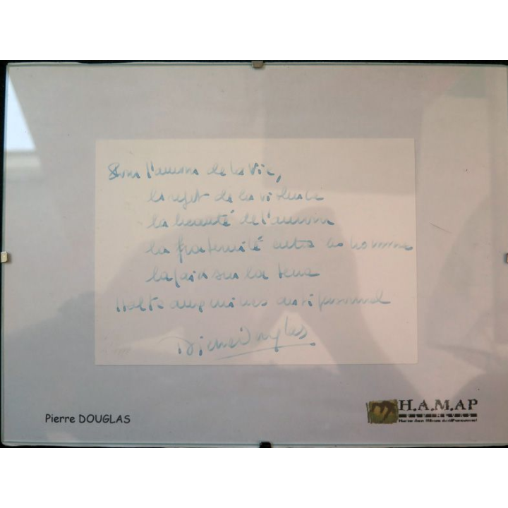 Dédicace originale de Pierre Douglas, journaliste et chansonnier