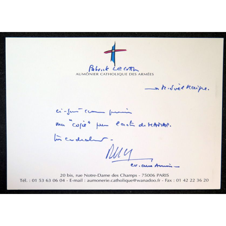 Dédicace originale de Monseigneur Patrick Le Gal, évêque aux Armées