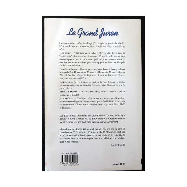 Le grand juron de Laurent Gerra et Jean-Jacques Peroni aux éditions Fetjaime