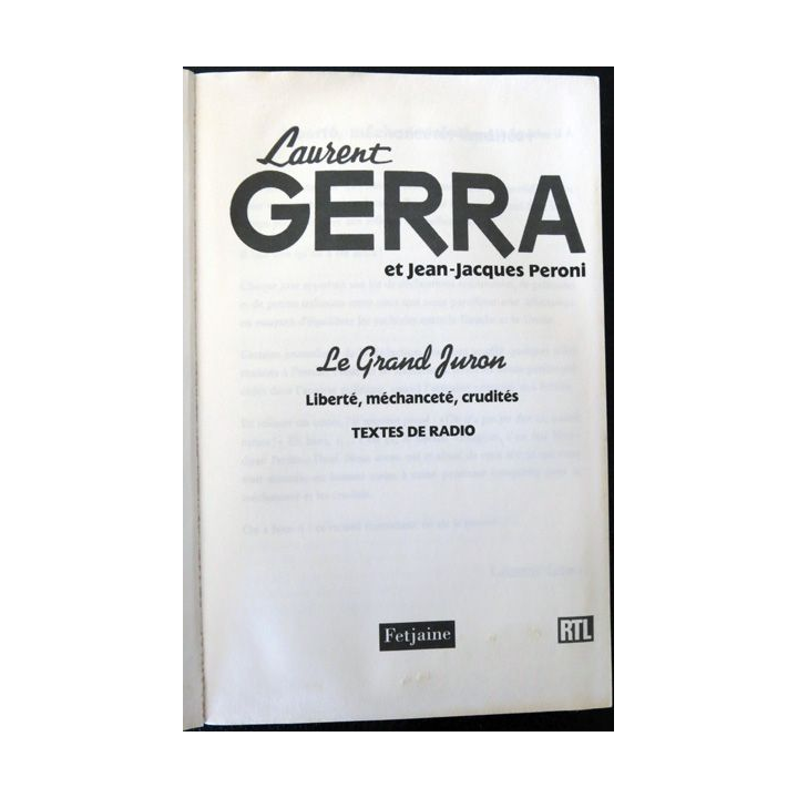 Le grand juron de Laurent Gerra et Jean-Jacques Peroni aux éditions Fetjaime