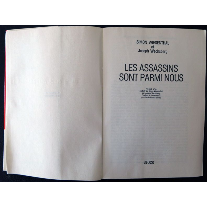 Les assassins sont parmis nous de Simon Wiesenthal aux éditions Stock