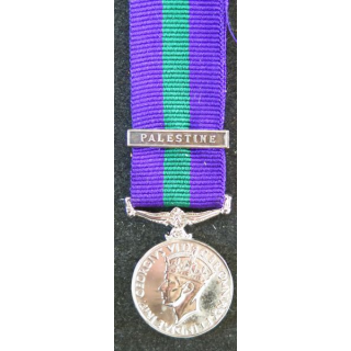 GRANDE BRETAGNE : médaille miniature General service medal 1918 avec l'agrafe Palestine