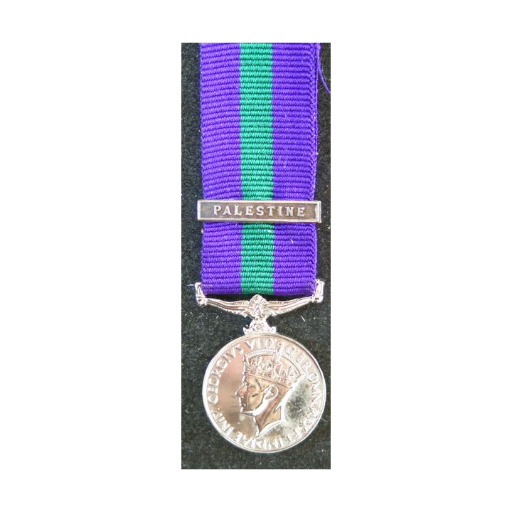 GRANDE BRETAGNE : médaille miniature General service medal 1918 avec l'agrafe Palestine