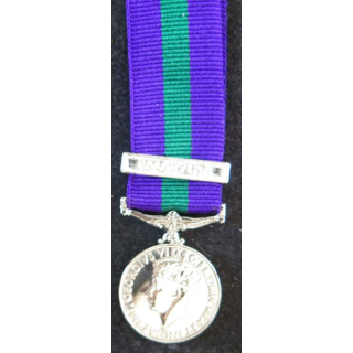 GRANDE BRETAGNE : médaille miniature General service medal 1918 avec l'agrafe Palestine