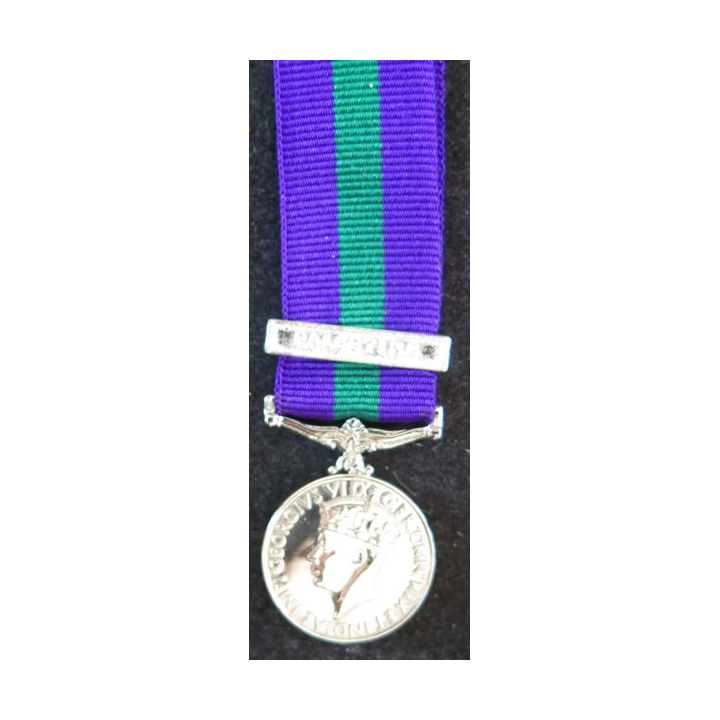 GRANDE BRETAGNE : médaille miniature General service medal 1918 avec l'agrafe Palestine
