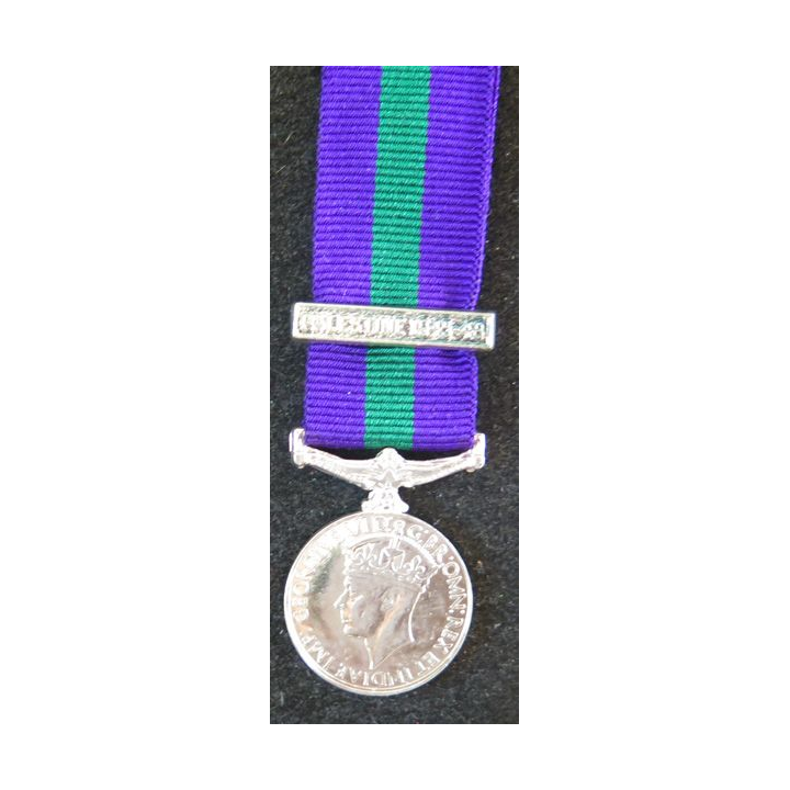 GRANDE BRETAGNE : médaille miniature General service medal 1918 avec l'agrafe Palestine 1945 - 1948