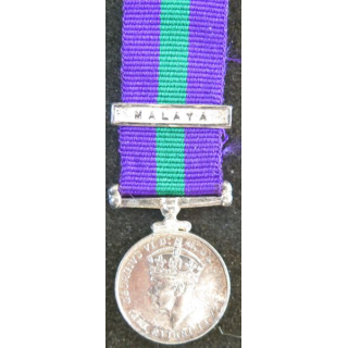 GRANDE BRETAGNE : médaille miniature General service medal 1918 avec l'agrafe Malaya