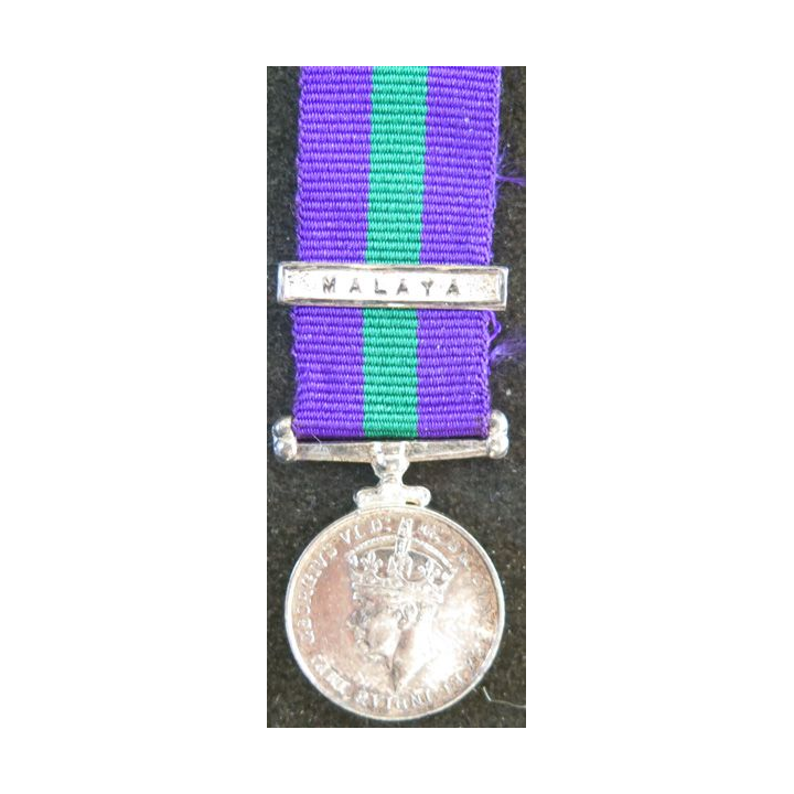 GRANDE BRETAGNE : médaille miniature General service medal 1918 avec l'agrafe Malaya