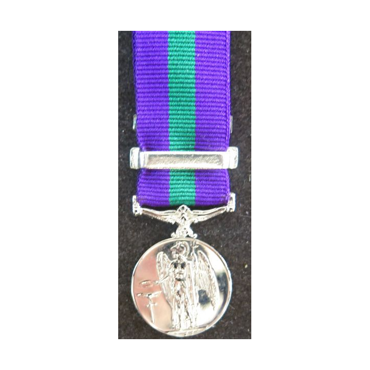 GRANDE BRETAGNE : médaille miniature General service medal 1918 avec les agrafes Malaya et Palestine