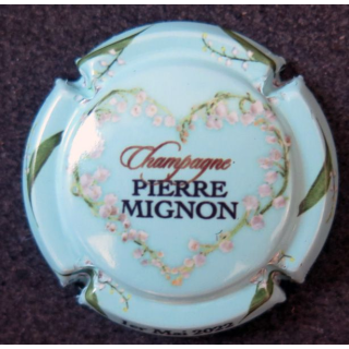 Capsule Muselet de bouteille de champagne MIGNON Pierre n° 234c Fond turquoise 1° Mai 2022