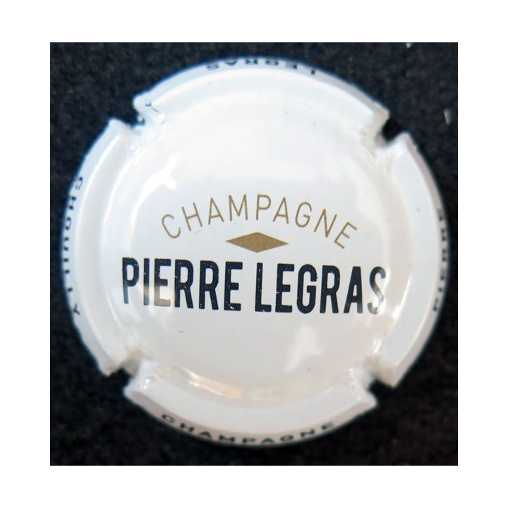 Capsule Muselet de bouteille de champagne LEGRAS Pierre n° 9a blanc noir et or