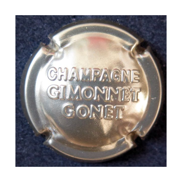Capsule Muselet de bouteille de champagne GIMONNET-GONET n° 23 estampée or pâle