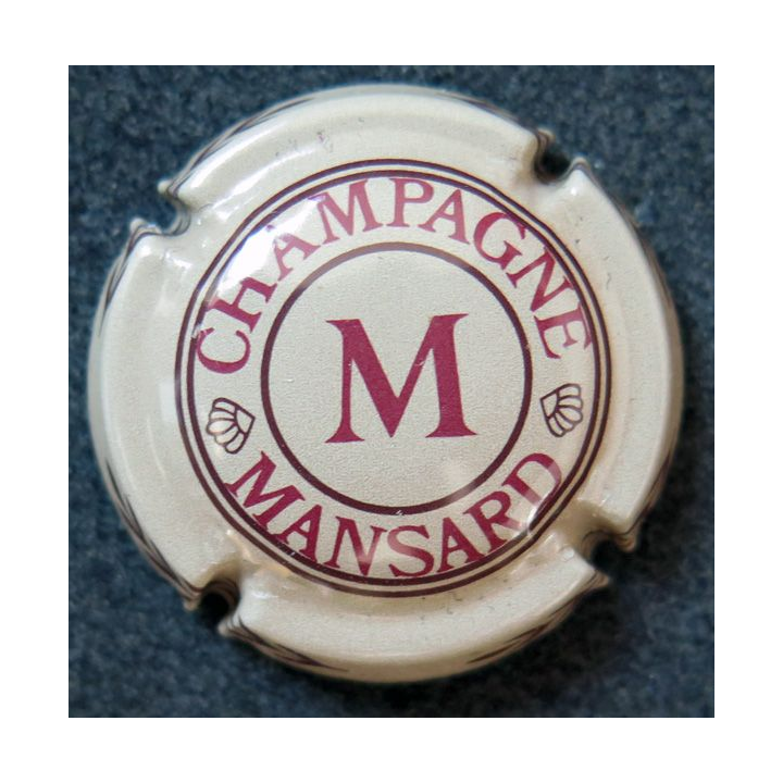 Capsule Muselet de bouteille de champagne MANSARD n° A1 beige foncé et Bordeaux