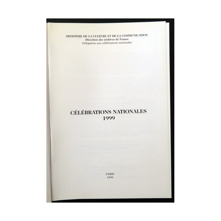 Célébrations nationales 1999 Ministère de la culture et de la communication