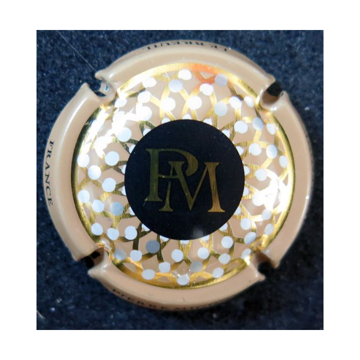 Capsule Muselet de bouteille de champagne MIGNON Pierre n° 219b contour beige centre noir