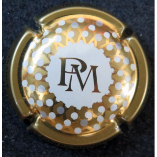 Capsule Muselet de bouteille de champagne MIGNON Pierre n° 219f contour or centre blanc