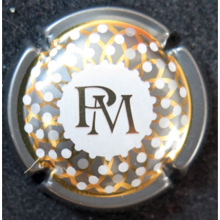 Capsule Muselet de bouteille de champagne MIGNON Pierre n° 219j contour gris centre blanc