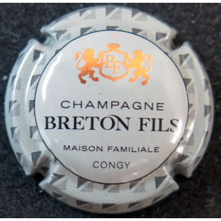 Capsule Muselet de bouteille de Champagne BRETON Fils n° 32 contour gris et noir