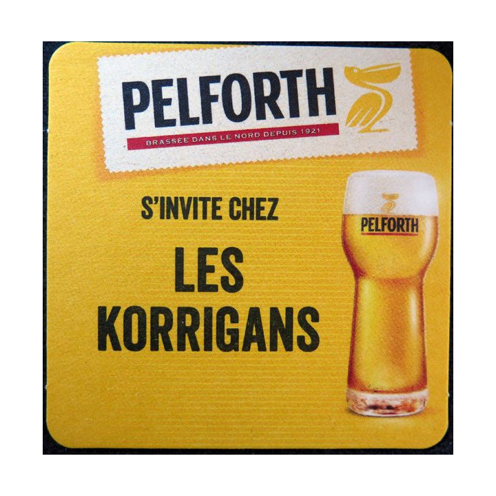 DESSOUS DE VERRE A BIÈRE Pelforth s'invite chez les Korrigans 9 cm