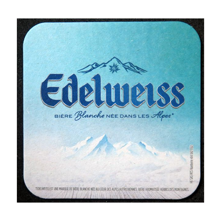 DESSOUS DE VERRE A BIÈRE Edelweiss 9 cm