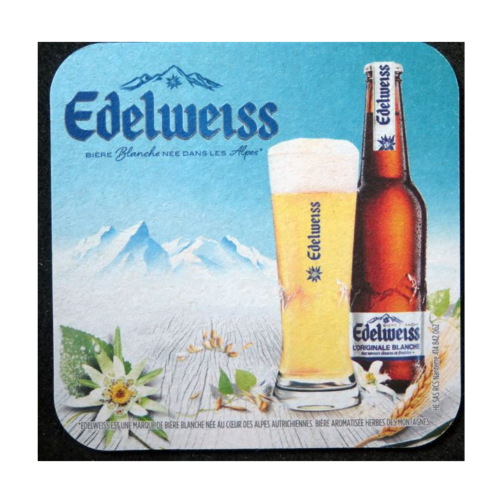 DESSOUS DE VERRE A BIÈRE Edelweiss 9 cm